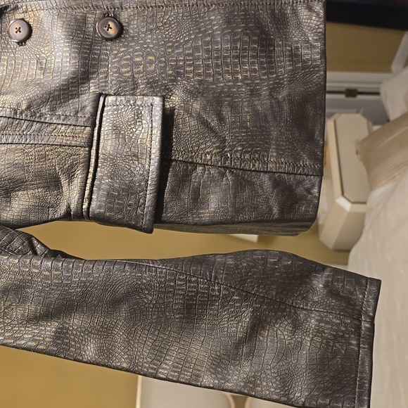 Alfani Black Textured Leather Jacket - Picture 6 of 14